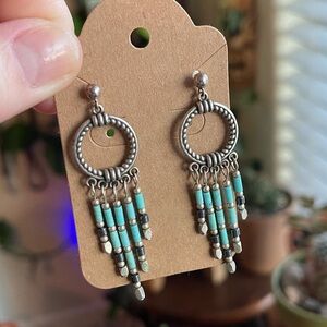 📍SOLD Sterling Silver & Turquoise Dangle Earrings